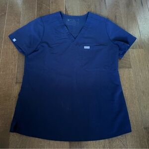 Figs Technical Collection Scrub Shirt Top Blue Size Small
